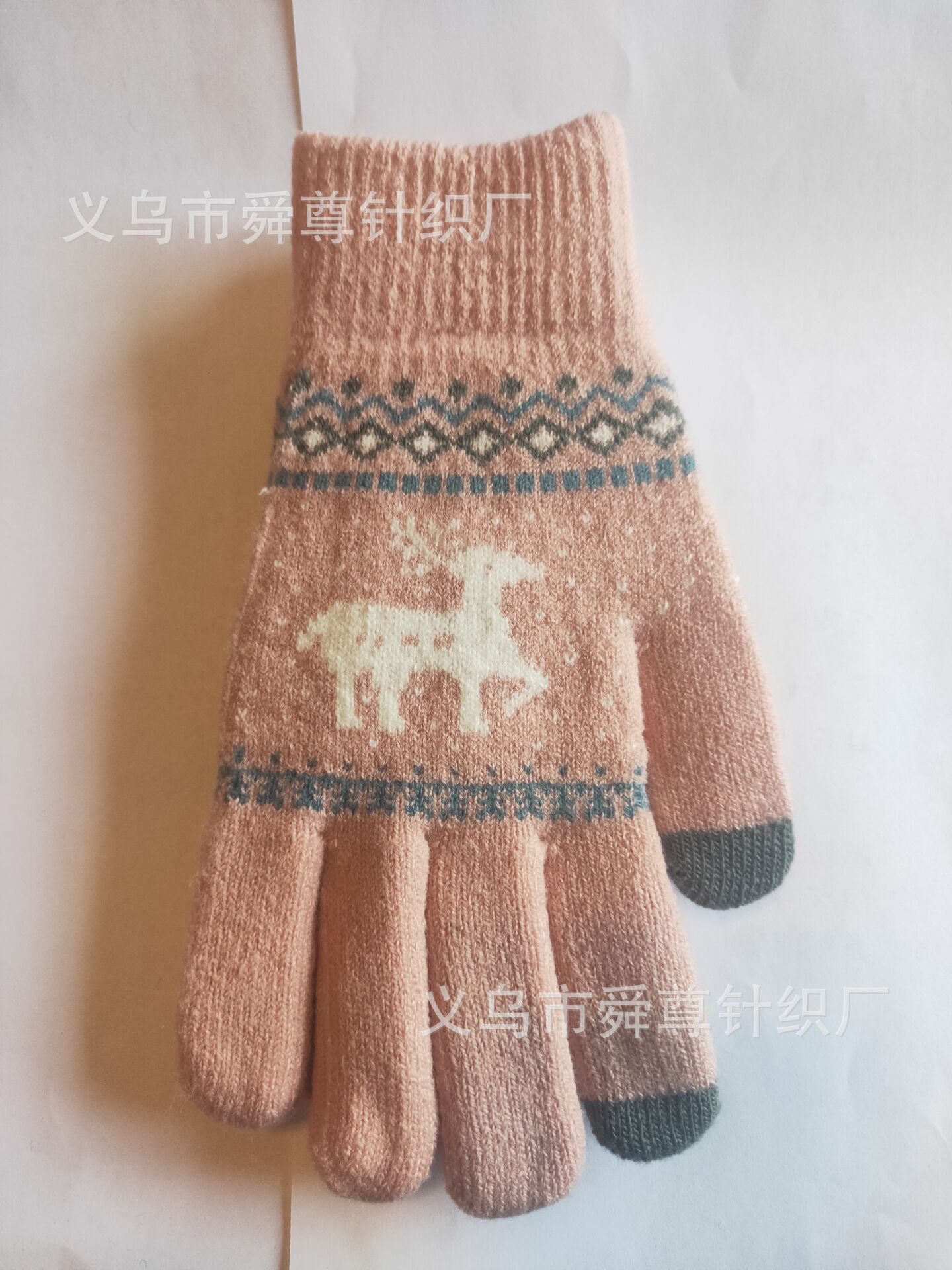 Shun Zun guantes Jacquard de pantalla táctil de punto jacquard ciervo pantalla táctil térmica de doble capa guantes de acrílico se pueden hacer en los patrones