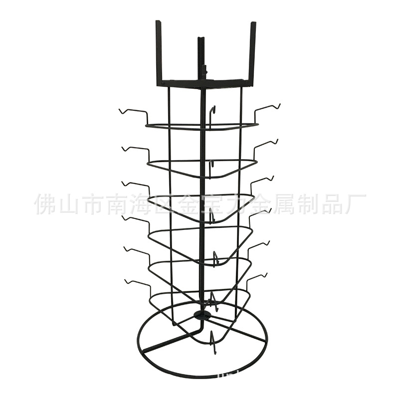 工厂批发金属旋转展示架落地饰品黑色展示架饰品展架