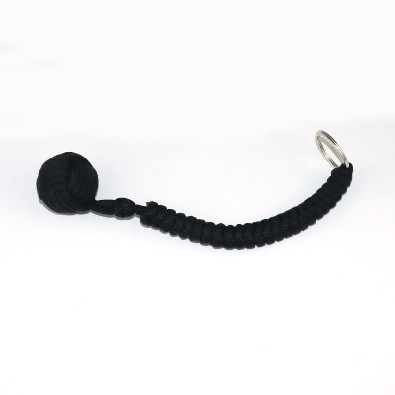 550 cuerda de paraguas montañismo supervivencia autodefensa bola de acero al aire libre nudo de diamante tejido autodefensa Bola de boxeo mono llavero redondo