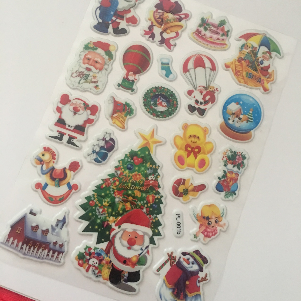 圣诞节日活动镭射闪光泡泡贴镭射pvc泡棉贴节日系列立体贴纸