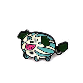创意动漫西瓜造型狗狗滴油胸针饰品牛仔夹克翻领外套别针徽章配饰