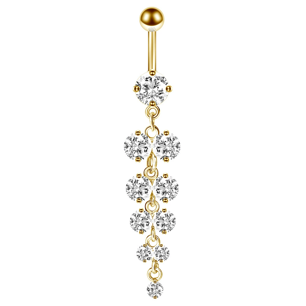 Creative belly button piercing with zircon, Amazon