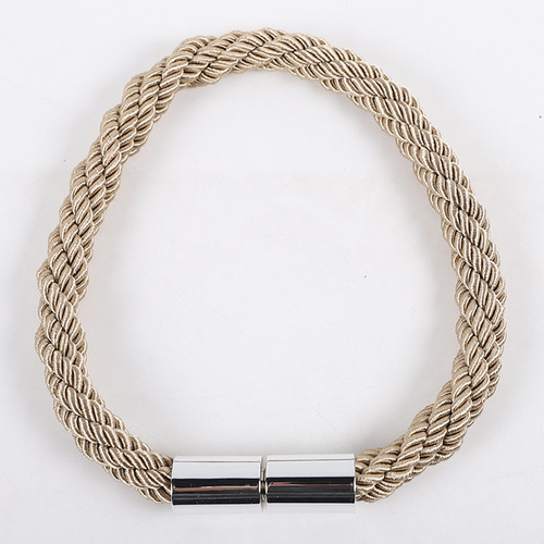 New product strong magnetic heavy rope cylindrical magnetic buckle home magnetic iron Nordic braided rope curtain strap magnetic buckle