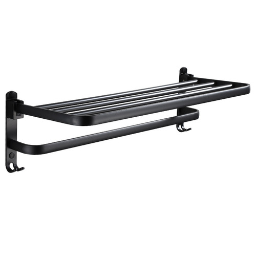 Black towel rack space aluminum storage rack bathroom elegant black towel rack hotel bathroom pendant set