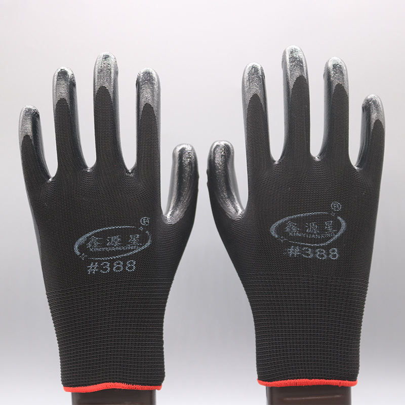 Guantes de protección laboral nylon caucho nitrilo impregnado guantes de trabajo antideslizantes resistentes al desgaste para el sitio de construcción al por mayor