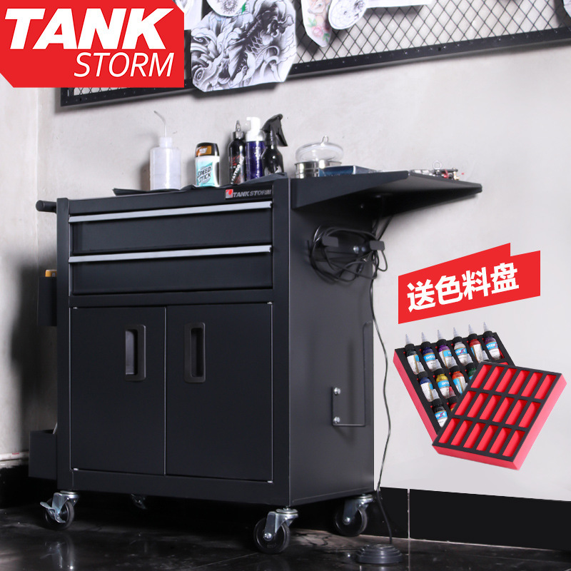 Tankstorm Tattoo Cart Multifunctional Cart Tattoo Barber Shop Mobile Tool Cabinet Iron Tool Cart