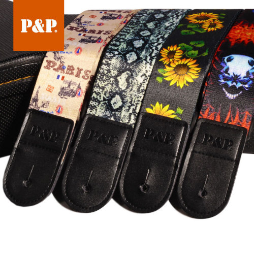 Colorful guitar straps Heat transfer guitar straps Electric guitar universal shoulder straps Ethnic style