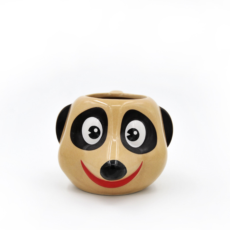 Taza de té de animales tridimensional 3D Taza de agua de cerámica pintada a mano pura Taza de dibujos animados linda Taza de café Regalo creativo