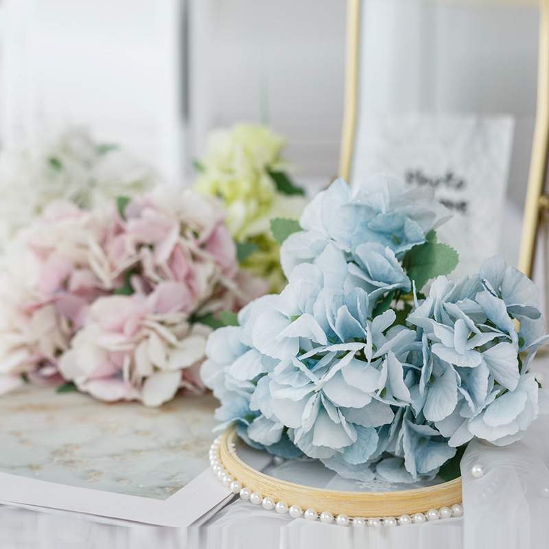 6 branches 8 colors fresh artificial hydrangea artificial flower bouquet silk flower home wedding hand decoration flower _voghion.com