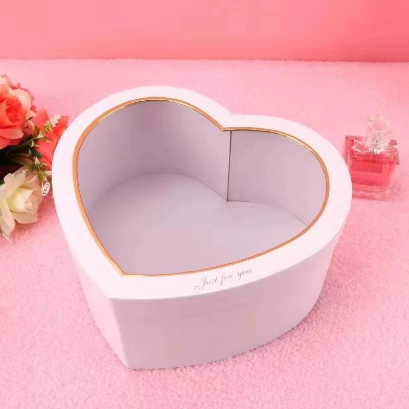 心形亚克力鲜花包装盒开天窗爱心圣诞鲜花包装礼盒水晶心型鲜花盒