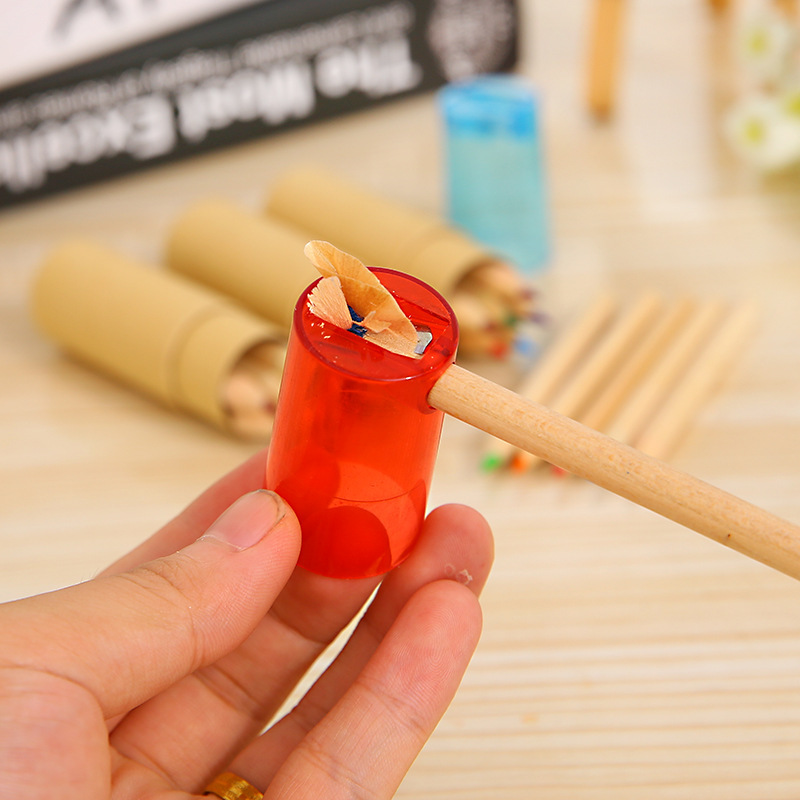 Kraft papel barril color lápiz niños pintado a mano color relleno color plomo 12 color registro color lápiz logotipo impreso personalizado