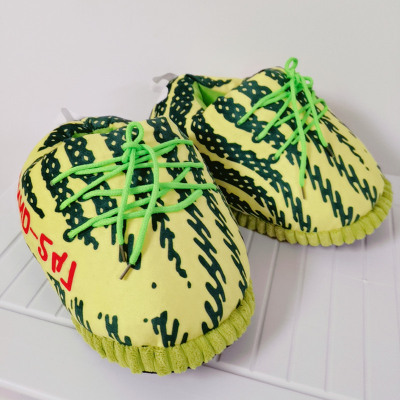 Tiktok mismo estilo parodia zapatos de grasa Coco pareja Zapatillas de algodón volver al futuro casa piso Kang hebilla 1 zapatos de algodón
