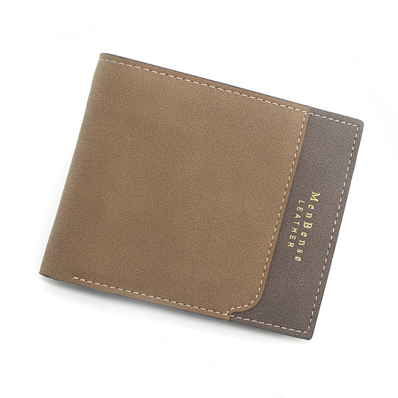 MenBense nueva billetera para hombres Impresión de bronceado corto esmerilado bolsa de tres pliegues cartera corta para hombres de hojas sueltas