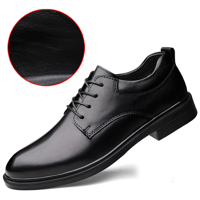 Spring New Men's Cowhide Invisible Elevator Business Casual Leather Shoes Warm Elevator Men's Shoes 35-50 Size Wholesale