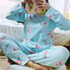 Demi-season brand pijama, cartoon cute set for elementary school students, Korean style, long sleeve, autumn, loose fit