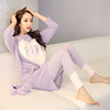 Autumn pijama, trousers, cartoon winter set, long sleeve, plus size