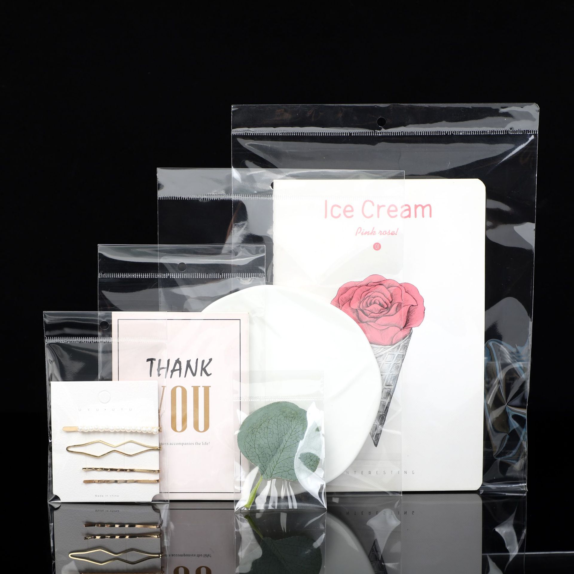 穿戴甲包装袋塑料透明包装袋自粘袋opp包装袋批发饰品礼物吊孔