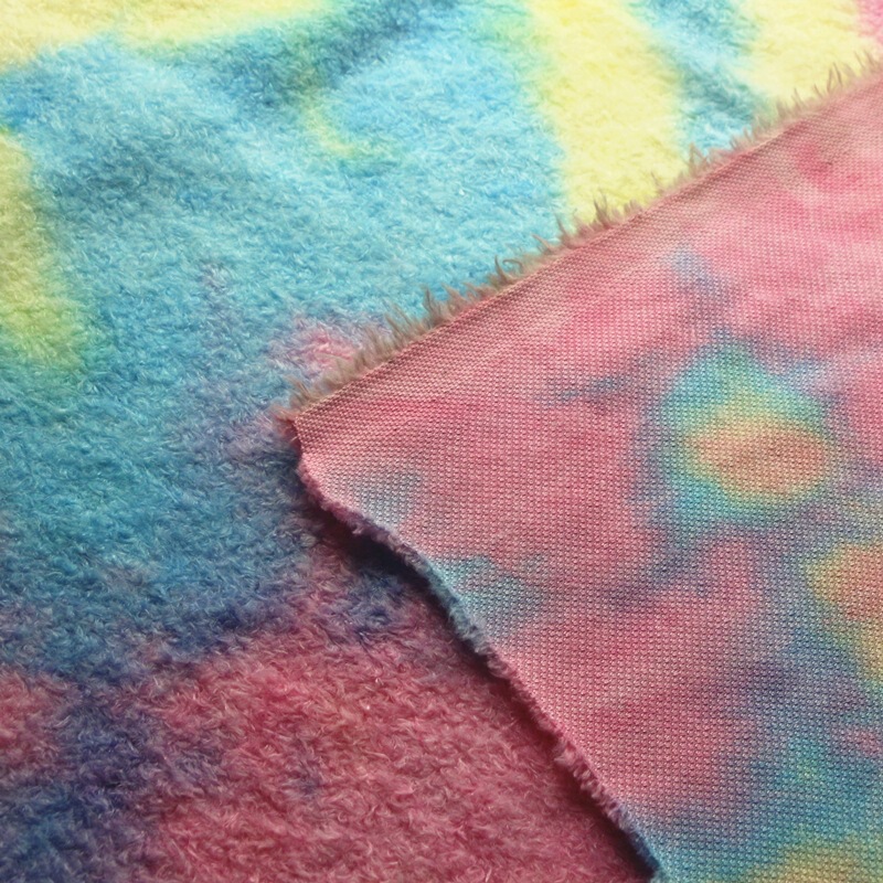 Fashion Women's Clothing, Toys, Home Textiles, Fabrics, 100% Polyester Warp Knitting, Handmade Tie-Dye, Long Plush, Curly Velvet, Pearl Velvet Fabric