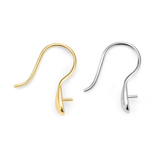 s925 sterling silver ear hook empty support pearl accessories high heels empty support tremella hook diy earrings manufacturer wholesale