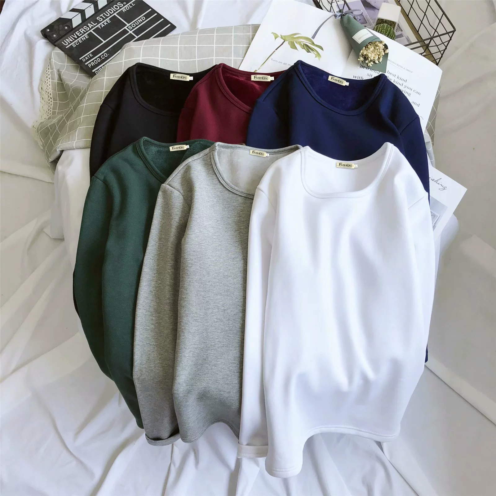 Мужская утолщенная футболка с длинными рукавами на флисовой подкладке, осенняя приталенная рубашка с круглым вырезом, зимняя однотонная теплая футболка, верхняя одежда