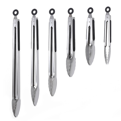 Food tongs 430 stainless steel tongs barbecue tongs heat-resistant thick meat tongs steak tongs kitchen tools food tongs