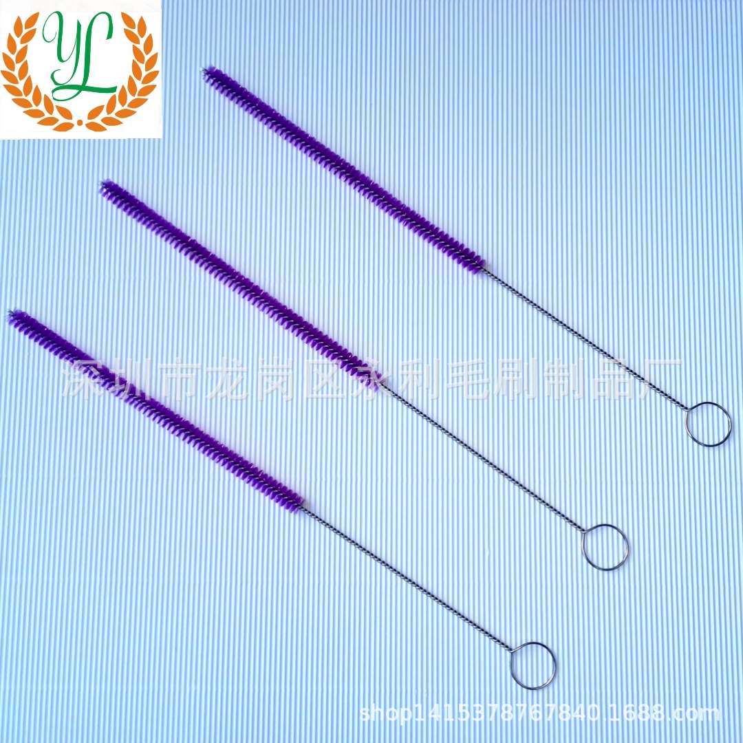 不锈钢线扭紫色除污刷 实验室试 管清洁刷 管道毛刷可按要求生产