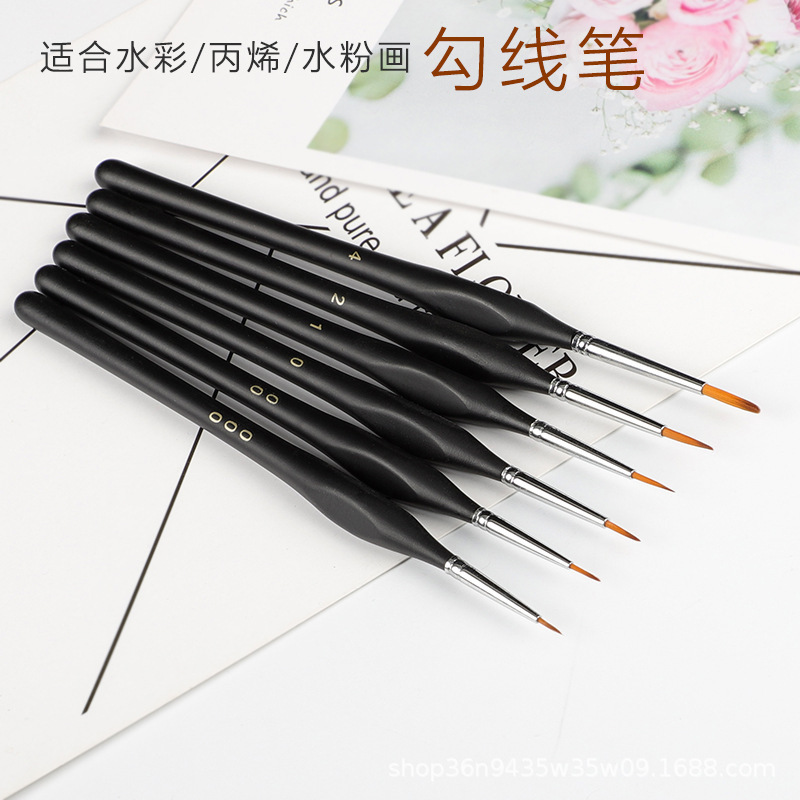 Cross-Border Wolf Hair Paintbrushes for Art and Nail Art, 12-Piece Set with Aluminum Tubes, Suitable for Gouache, Oil Painting, and Hand-Drawn Fine Line Drawing