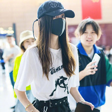 2025夏季新款韩版明星同款批发机场潮牌砸吉他宽松时尚短袖T恤女