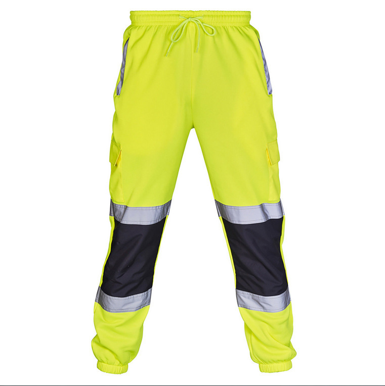 Amazon's New Autumn and Winter Men's Casual Pants European and American Spliced Silver Reflective Strips Overalls
