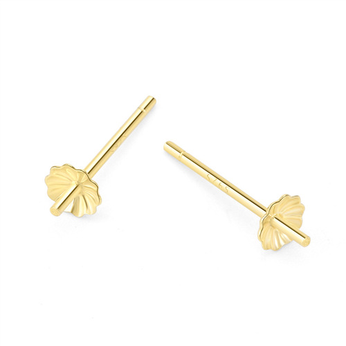 S925 sterling silver flower-shaped pearl empty earrings earrings accessories bowl needle DIY jewelry accessories factory direct sales