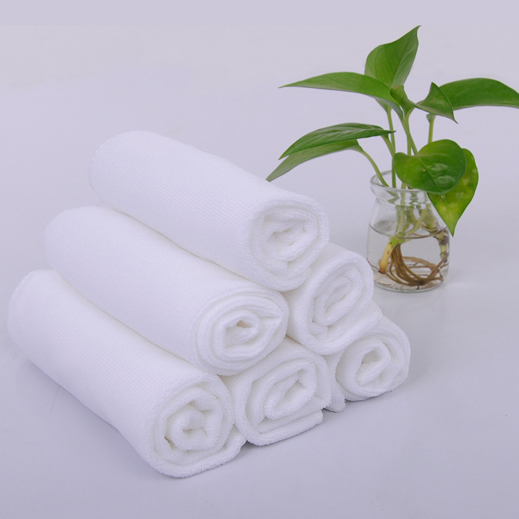 Microfiber 180g White 30*30 Hotel Disposable Bath Towel Square Quick-Drying Square Towel