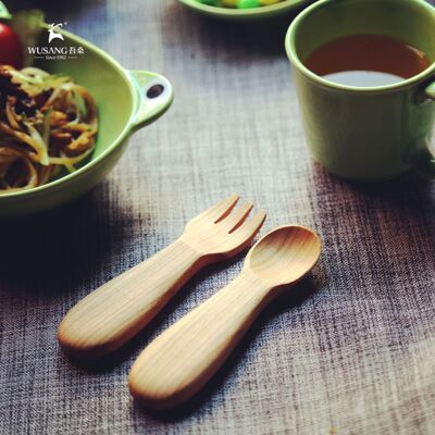 wusang外贸尾单吾桑便携儿童勺叉儿支撑生命的根基让宝宝爱上吃饭|ms