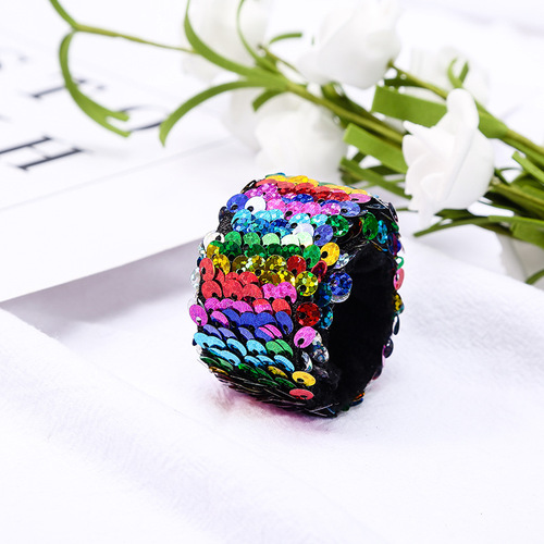 Cross-border e-commerce Amazon mermaid-themed children's toy, sequin pop ring—perfect as a daily giveaway or Christmas gift!