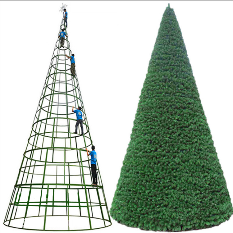 Fábrica directa para el centro comercial Navidad de lujo 3 - 25m marco de árbol de Navidad al por mayor hierro forjado marco de árbol