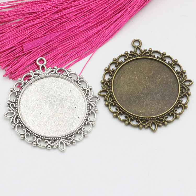 Alloy Gemstone Base with Inner Diameter 35mm, Round Double-Sided Base Holder, Keychain Gift Wholesale DIY Jewelry Accessories Alloy Gemstone Base with Inner Diameter 35mm, Round Double-Sided Base Holder, Keychain Gift Wholesale DIY Jewelry Accessories