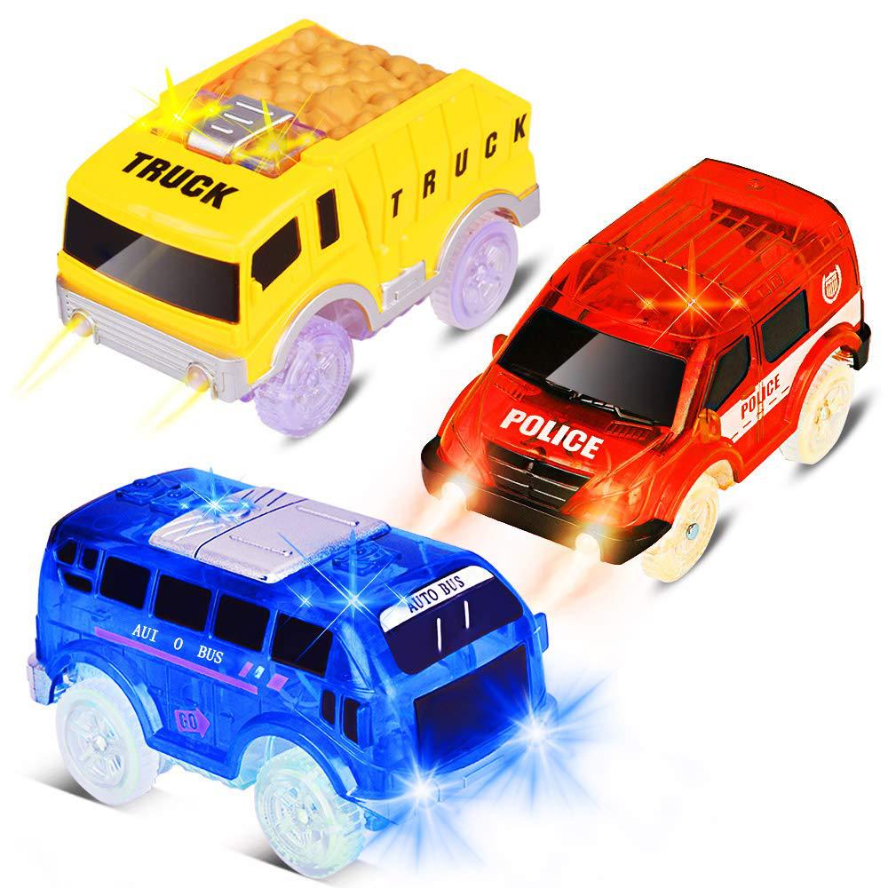 엔지니어링 덤프 트럭 + 블루 버스 + 레드 구급차