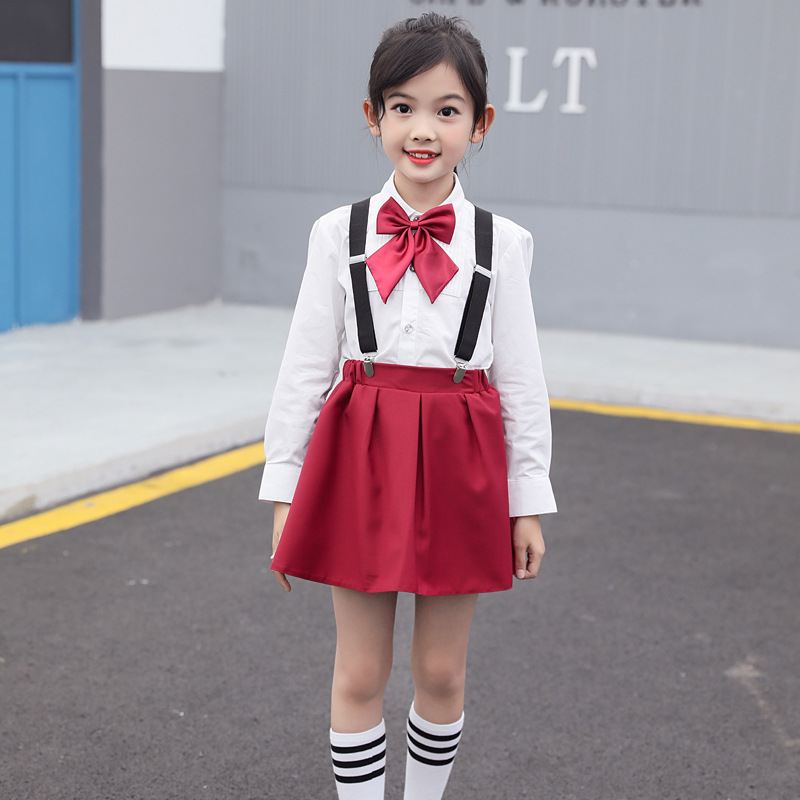 Nuevo uniforme escolar de jardín de infantes para niños foto de graduación 61 uniforme de rendimiento de coro uniforme de clase de estudiante de escuela primaria traje de falda de Liga