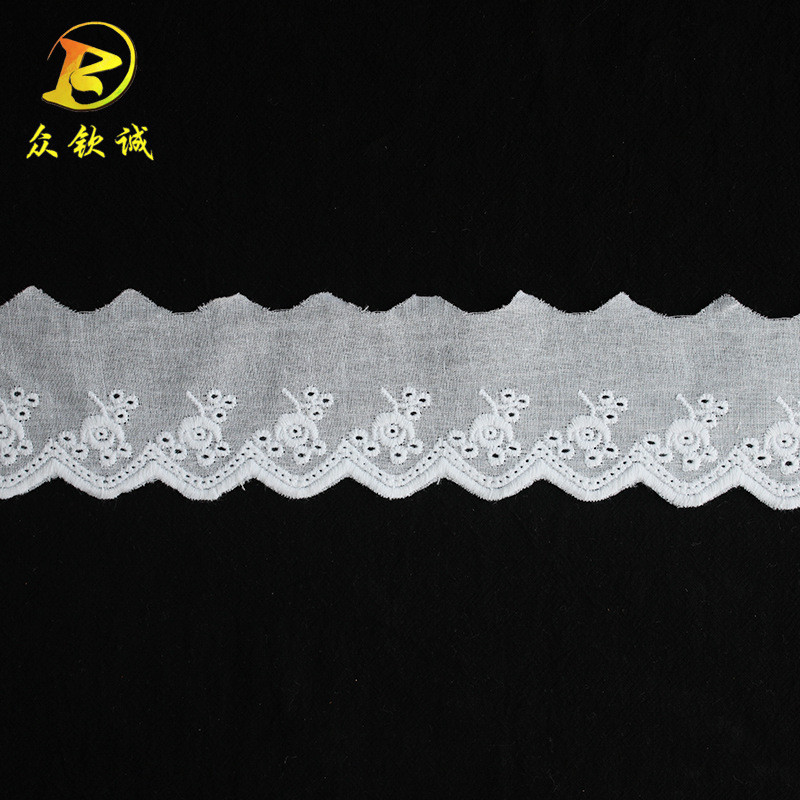 白色镂空棉布花边宽5.2cm饰家纺辅料床上用品蕾丝花边小香风辅料