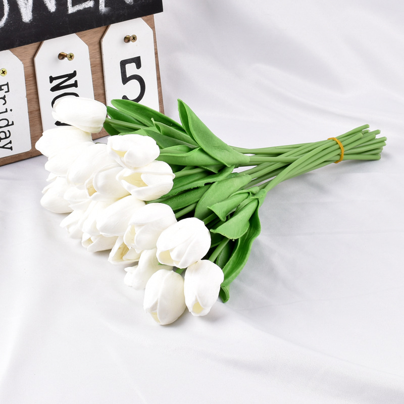 Mini PU Tulipán flor artificial ramo de la boda flor artificial decoración del hogar fotografía transfronteriza flor artificial al por mayor