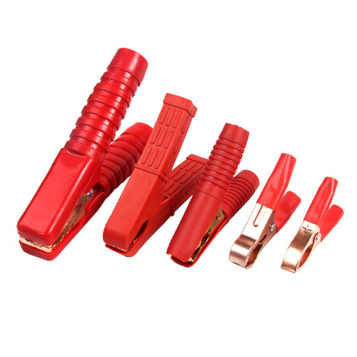 Manufacturer supplies thickened battery clips, car live wire crocodile clips, copper conductors, fully sheathed power clips wholesale