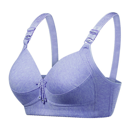 New middle-aged and elderly wire-free large size bra cotton sports comfortable mother's bra underwear for women factory direct sales