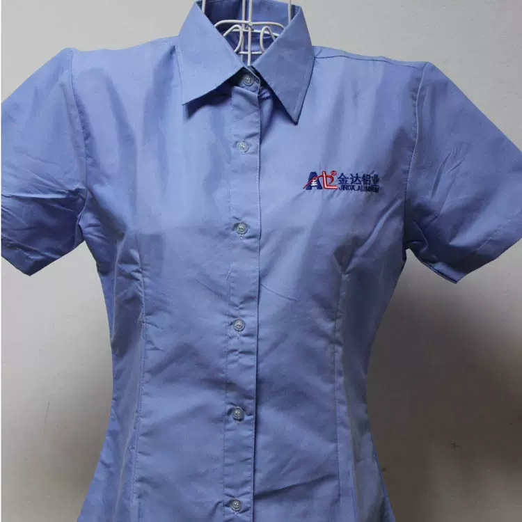 厂家供应夏装短袖衬衫工作服工厂厂服员工工衣工装东莞批发定制