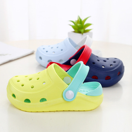 Beach Slippers Summer 1-3 Years Old Boys Indoor Children Solid Color Croc Shoes Infant Toddlers Lightweight Girls Sandals Slippers