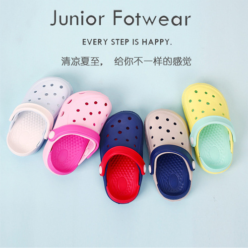 Beach Slippers Summer 1-3 Years Old Boys Indoor Children Solid Color Croc Shoes Infant Toddlers Lightweight Girls Sandals Slippers