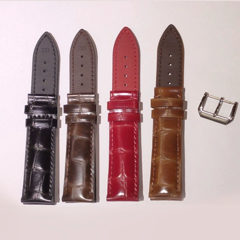 Оптовая продажа Часы Аксессуары Универсальный износостойкий мягкий кожаный ремешок водонепроницаемый головный слой пузырьковой кожи кожаный ремешок для часов