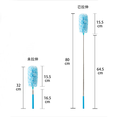Cross-border hot selling retractable electrostatic dust duster microfiber bendable dust sweeper household cleaning feather duster