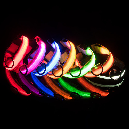 Factory pet luminous collar dog collar usb charging dog night light ring LED neck collar dog leash safe dog walking