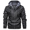 Men's polyurethane demi-season black jacket with zipper