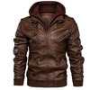 Men's polyurethane demi-season black jacket with zipper