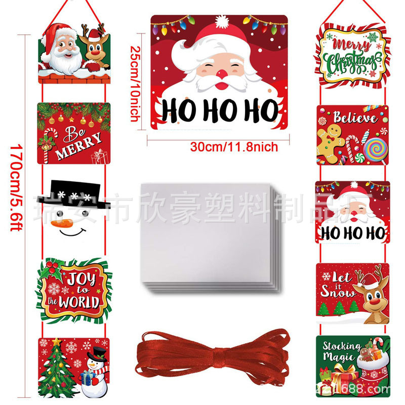 设计2025创意个性化瓦楞板圣诞节门挂钩装饰挂牌墙壁屋顶装饰挂饰